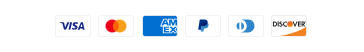 Logos of major credit and payment cards on a white background